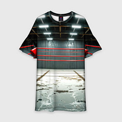 Платье клеш для девочки Красный ринг, цвет: 3D-принт