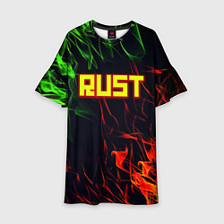 Детское платье RUST огненная текстура