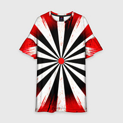 Платье клеш для девочки Мишень красно-белая, цвет: 3D-принт