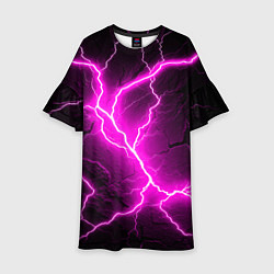 Платье клеш для девочки The color is pink and black, цвет: 3D-принт