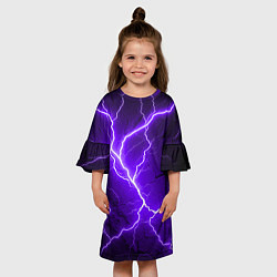Платье клеш для девочки Color purple black, цвет: 3D-принт — фото 2