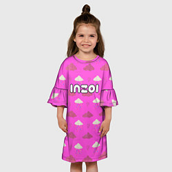 Платье клеш для девочки Inzoi логотип игры на розовом, цвет: 3D-принт — фото 2