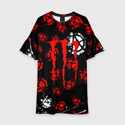 Платье клеш для девочки Monster energy anarhy, цвет: 3D-принт