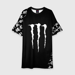 Платье клеш для девочки Monster energy japan symbol, цвет: 3D-принт