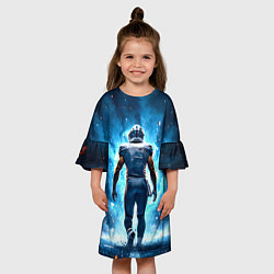 Платье клеш для девочки Квотербек идет в огень, цвет: 3D-принт — фото 2