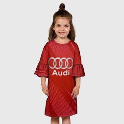 Платье клеш для девочки Audi - абстракция, цвет: 3D-принт — фото 2