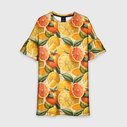Детское платье Апельсиновый фреш сочные дольки