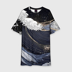 Детское платье Волны моря с блестками