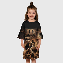 Платье клеш для девочки Doom the dark ages, цвет: 3D-принт — фото 2