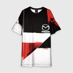 Платье клеш для девочки Mazda логотип, цвет: 3D-принт