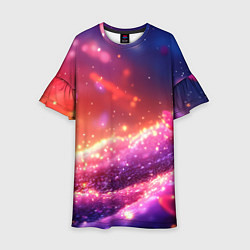 Детское платье Фиолетовые и красные оттенки текстура