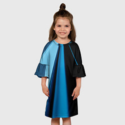 Платье клеш для девочки Black blue, цвет: 3D-принт — фото 2