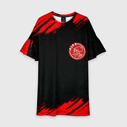 Платье клеш для девочки Ajax красные краски, цвет: 3D-принт