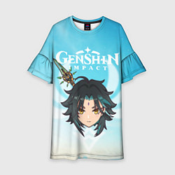 Платье клеш для девочки Genshin Impact - персонаж Сяо, цвет: 3D-принт