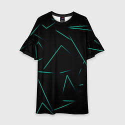 Платье клеш для девочки Color turquoise line, цвет: 3D-принт