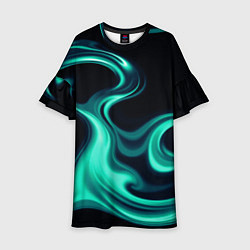 Детское платье Color turquoise black
