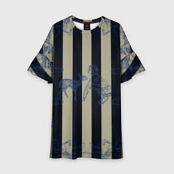 Платье клеш для девочки Чёрные полосы, цвет: 3D-принт