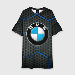 Платье клеш для девочки Bmw соты, цвет: 3D-принт