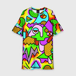 Платье клеш для девочки Абстрактный цветной паттерн, цвет: 3D-принт