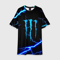 Платье клеш для девочки Monster energy storm blue, цвет: 3D-принт