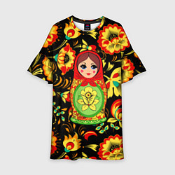 Платье клеш для девочки Русский стиль с матрёшкой, цвет: 3D-принт
