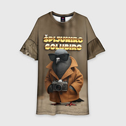 Платье клеш для девочки Spijuniro Golubiro мем, цвет: 3D-принт