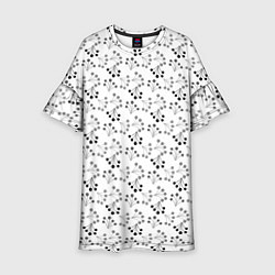 Детское платье Черно белый ягодный узор ретро