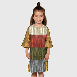 Платье клеш для девочки Цветной узор абстрактная графика, цвет: 3D-принт — фото 2