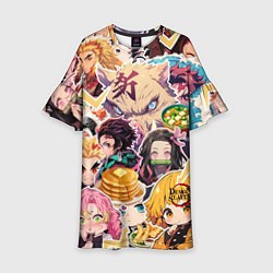 Платье клеш для девочки Demon Slayer Blade Favorite Food, цвет: 3D-принт