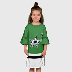 Платье клеш для девочки Даллас Старз хоккей, цвет: 3D-принт — фото 2