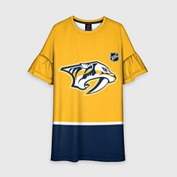 Платье клеш для девочки Нэшвилл Предаторз хоккей, цвет: 3D-принт