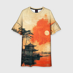 Детское платье Рыбацкий дом на закате