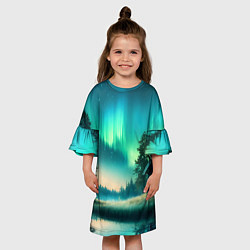 Платье клеш для девочки Салатневое небо, цвет: 3D-принт — фото 2