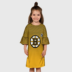 Платье клеш для девочки Бостон Брюинз - паттерн треугольников, цвет: 3D-принт — фото 2