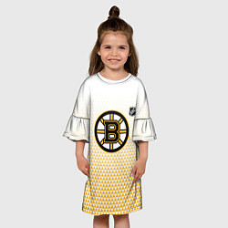 Платье клеш для девочки Бостон Брюинз - светлый градиент, цвет: 3D-принт — фото 2