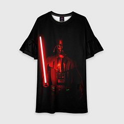 Платье клеш для девочки Вейдер в темноте с мечом, цвет: 3D-принт