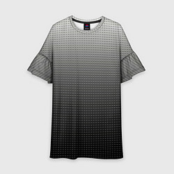 Платье клеш для девочки Градиент металлический тёмно-серый, цвет: 3D-принт