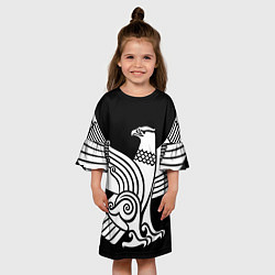 Платье клеш для девочки Дагестанский орел, цвет: 3D-принт — фото 2