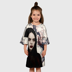 Платье клеш для девочки Билли Айлиш в стиле готики, цвет: 3D-принт — фото 2