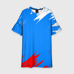 Платье клеш для девочки Патриот Россия - флаг, цвет: 3D-принт