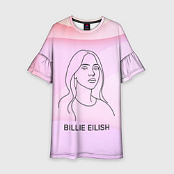 Платье клеш для девочки Билли Айлиш из линии - минимализм, цвет: 3D-принт