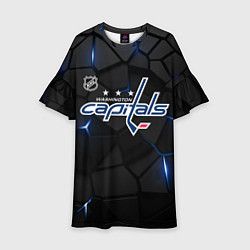 Платье клеш для девочки Вашингтон Кэпиталз - плиты с подсветкой, цвет: 3D-принт