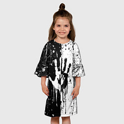Платье клеш для девочки Антиматерия подтеки, цвет: 3D-принт — фото 2