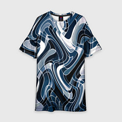 Детское платье Тёмно-синий искажённая абстракция