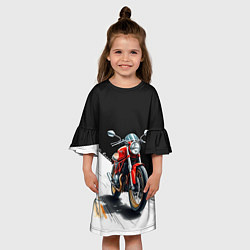 Платье клеш для девочки Ducati Racer, цвет: 3D-принт — фото 2