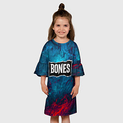 Платье клеш для девочки Логотип Bones, цвет: 3D-принт — фото 2