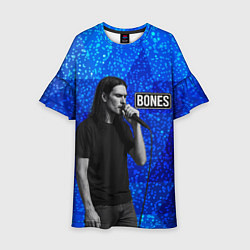 Платье клеш для девочки Bones стоит с микрофоном, цвет: 3D-принт