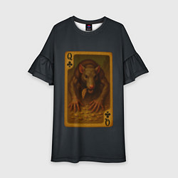 Платье клеш для девочки Лариса: дама треф, цвет: 3D-принт