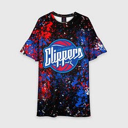 Платье клеш для девочки Клипперс - цветовой хаос, цвет: 3D-принт