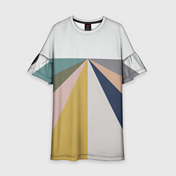 Платье клеш для девочки Черное солнце красная луна, цвет: 3D-принт